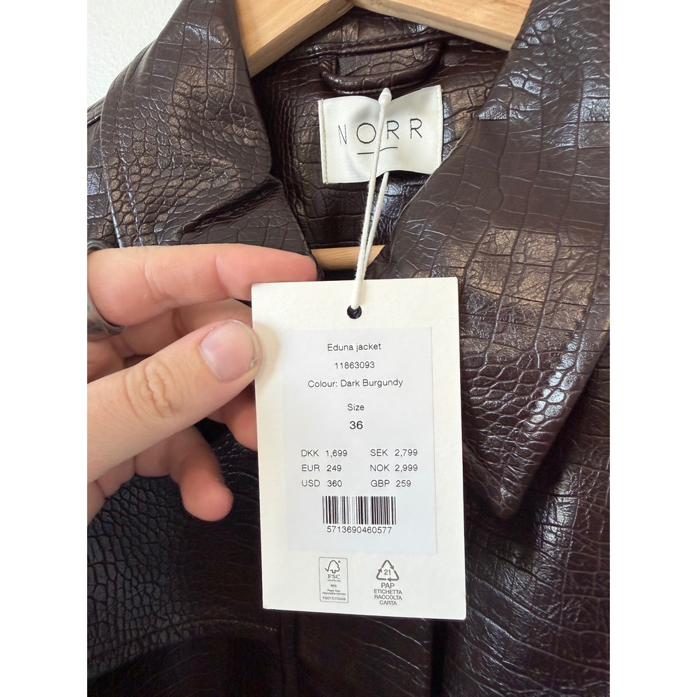 Norr Eduna Jacket – Dark Burgundy – Size 36 (Women's ~US 4–6) – NWT - Picture 5 of 6